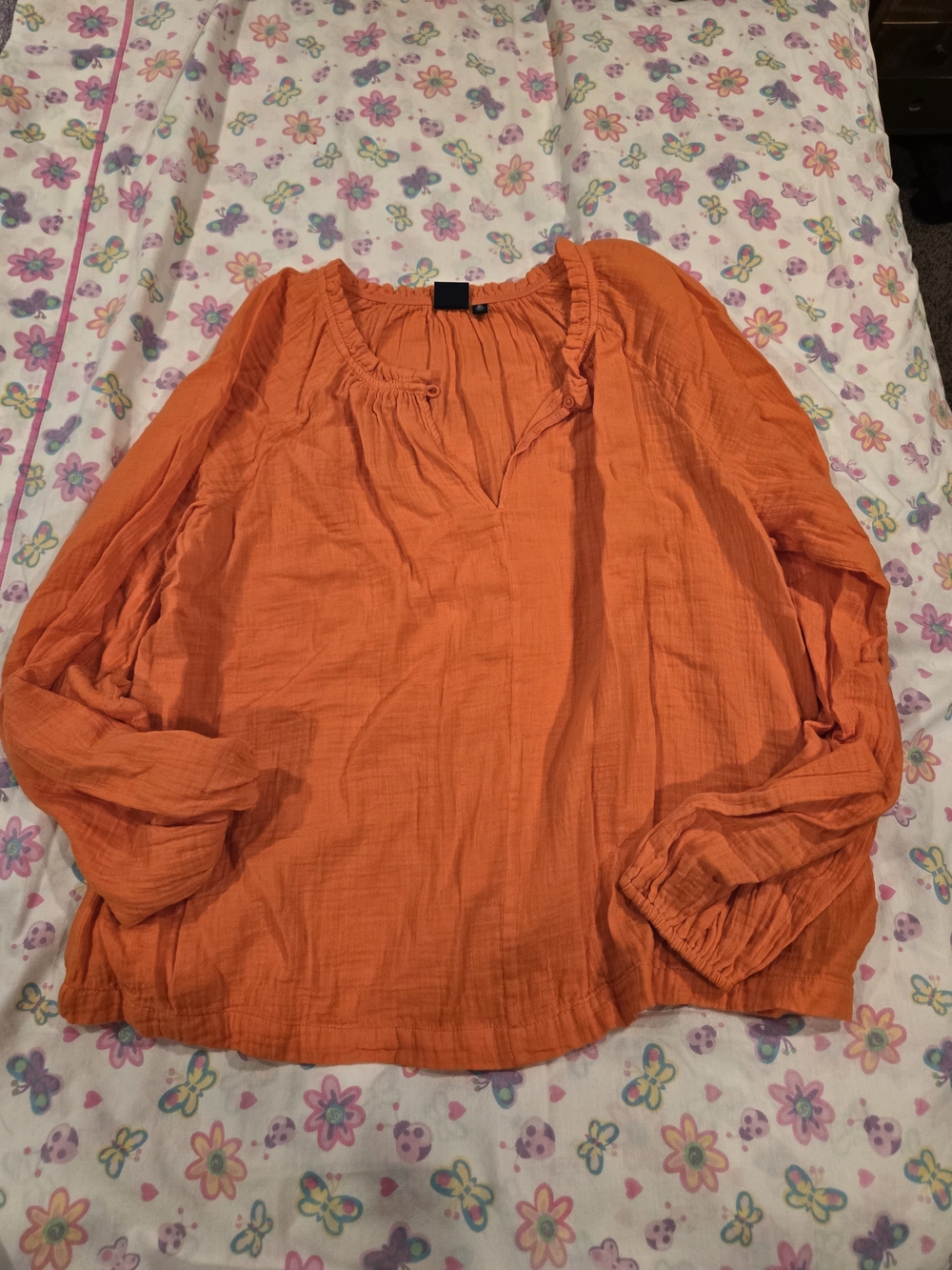 *GAP* Orange Boho Long Sleeve Blouse